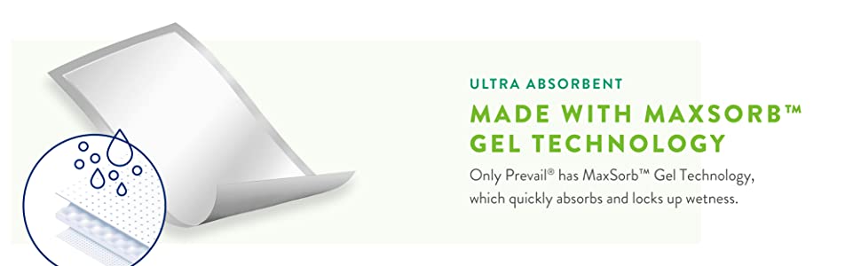 Prevail Super Absorbent Total Care Underpads - 30x30 made with maxsorb technology